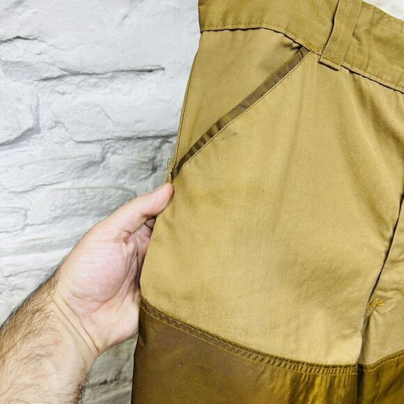 True Vintage 50s 60s Canvas Double Front Nylon Brush Hunt Jeans Pants 35x30 - Picture 2 of 8